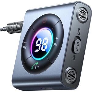 Bluetooth 5.4 Car Adapter [2024 Dual Mics Noise Cancelling] Bluetooth Aux Adapte
